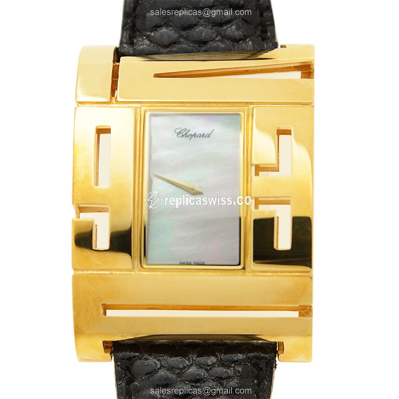 Chopard CLASSIQUE Quartz 18kt Gold/Steel - White Dial - Black Alligator Strap - Buckle Clasp